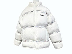 Supreme ×B.B Simon シュプリーム ビービーサイモン 22SS スタッズ装飾ダウンジャケット ナイロン ホワイト サイズXL 美品 中古 4b005207