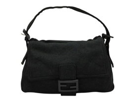 FENDI フェンディ マンマバケット ワンショルダーバッグ トートバッグ コットン メタル グレー メタルブラック 美品 中古 4b007417