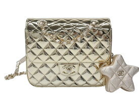 未使用 CHANEL シャネル マトラッセ パテントレザー チェーンリュック ゴールド ランダムプレート AS4649 ゴールド金具 中古 4b007708