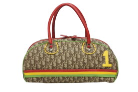 Christian Dior クリスチャンディオール ハンドバッグ ボストンバッグ 01RU 0084 トロッター ラスタカラー ブラウン シルバー金具 美品 中古 4b009211