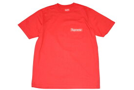 極美品 Supreme シュプリーム Mesh Stripe Pocket メッシュ ストライプ ポケットTシャツ レッド コットン サイズM 中古 4b012635