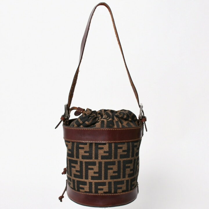 楽天市場】FENDI フェンディ ズッカ柄 バケットバッグ 巾着型 