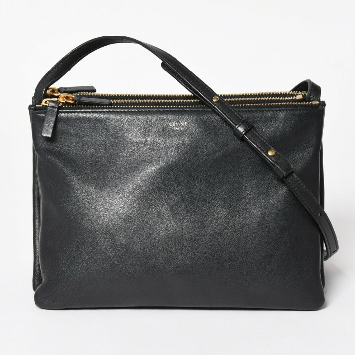 CÉLINE セリーヌ ショルダーバッグ トリオ 黒 レザー セリーヌ CELINE 