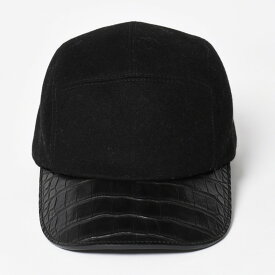 HERMES エルメス キャップ Black ブラック Cashmere カシミヤ レザー サイズ59 シルバー金具 美品 中古 4a004817