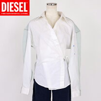 DIESEL ディーゼル バックオープン ベルト付 デニム風長袖シャツ 