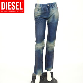 ディーゼル（DIESEL）レディース 訳あり ロングパンツ ブルー系 　レザー使い （サイズ/36）*cl0086