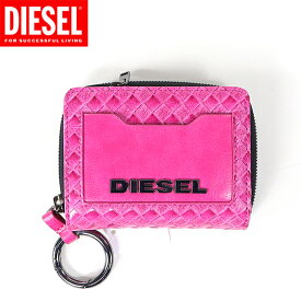 ディーゼル（DIESEL）レディース 訳あり 二つ折り財布（小銭入れあり） ピンク系 　チャーム付き （サイズ/UNI）*cl3050