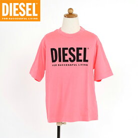 ディーゼル（DIESEL JUNIOR）ジュニア 訳あり Tシャツ ピンク系 　ロゴプリント クルーネック （サイズ/8Y）*dk0027
