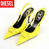 ディーゼル（DIESEL）レディース 訳あり ミュール イエロー系 　ロゴポイントレザー ポインテッドドゥ （…