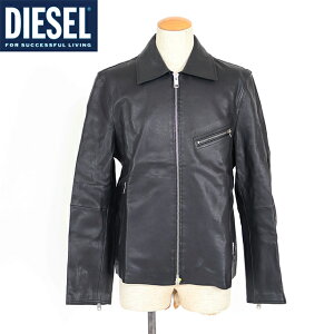 ディーゼル(DIESEL)メンズ 訳あり レザージャケット ブラック系  L-KORN ダブルジッパーラムレザー (サイズ/M/L)*dm0105
