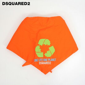ディースクエアード（DSQUARED2）レディース ストール オレンジ系 　ロゴマーク ダウン入り イタリア製 （サイズ/U）*dq0007