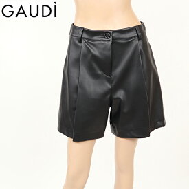 ガウディ（GAUDI）レディース ショートパンツ ブラック系 　レザー風 イタリア製 （サイズ/42）*dy0063