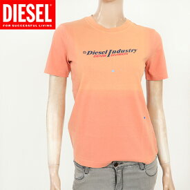 ディーゼル（DIESEL）レディース 訳あり 半袖Tシャツ 無地 オレンジ系 　ロゴプリント （サイズ/XS/M）*hl0052