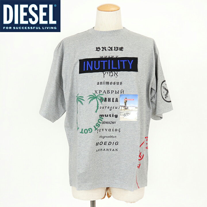 楽天市場】ディーゼル（DIESEL）メンズ 訳あり Tシャツ 半袖 グレー系  