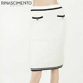 リナシメント（RINASCIMENTO）レディース ひざ丈スカート ホワイト系 　ボタン飾り イタリア製 （サイズ/SM）*rc1031