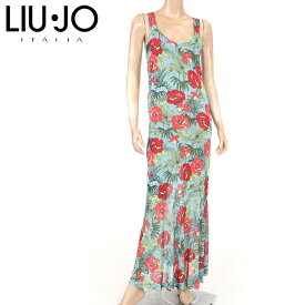 リュージョー（LIU JO）レディース ロングワンピース ブルー系 　花柄 ラメ入り （サイズ/S）*si0045