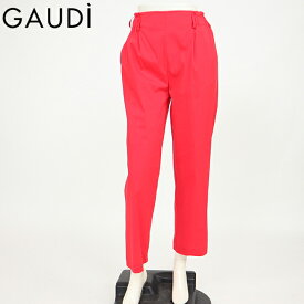 ガウディ（GAUDI）レディース ロングパンツ レッド系 　ポケットにロゴプレート イタリア製 （サイズ/42）*uw0095