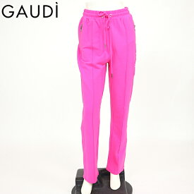 ガウディ（GAUDI）レディース ロングパンツ ピンク系 　ラインストーン付き立体ロゴマーク （サイズ/S）*uw0099