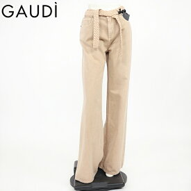 ガウディ（GAUDI）レディース ロングパンツ ブラウン系 　ベルト付き （サイズ/27）*uw0101