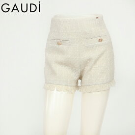 ガウディ（GAUDI）レディース ショートパンツ ベージュ系 　裾にフリンジ飾り （サイズ/38）*uw0138