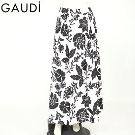 ガウディ（GAUDI）レディース ロングスカート ホワイト系 　花柄 イタリア製 （サイズ/42/44）*uw0144