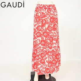 ガウディ（GAUDI）レディース ロングスカート レッド系 　花柄 （サイズ/40）*uw0147