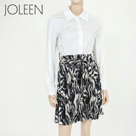 ジョリーン（JOLEEN）レディース ワンピース ミディアム ホワイト系 ホワイト・ブラック 　プリーツスカート イタリア製 （サイズ/SM）*uw0198