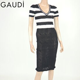 ガウディ（GAUDI）レディース ワンピース ミディアム ブラック系 　ボタン飾り 透かし柄 （サイズ/XS/S）*uw2029