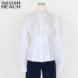 シルビアン ヒーチ（SILVIAN HEACH）レディース 長袖ブラウス ホワイト系 　ウエストコルセット風シャツカラーBL イタリア製 （サイズ/38）*wo0002