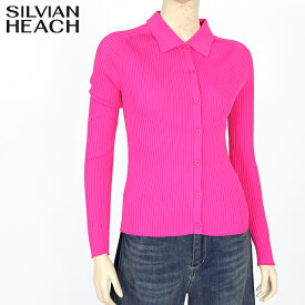シルビアン ヒーチ（SILVIAN HEACH）レディース 長袖ニット ピンク系 マゼンタ 　襟付きリブニット （サイズ/S）*wo1010