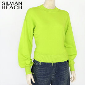 シルビアン ヒーチ（SILVIAN HEACH）レディース 長袖ニット グリーン系 黄緑 　ダメージリブ無地NT （サイズ/XS）*wo1013