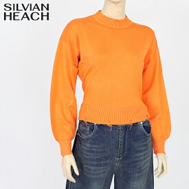シルビアン ヒーチ（SILVIAN HEACH）レディース 長袖ニット オレンジ系 　ダメージリブ無地NT （サイズ/XS）*wo1014