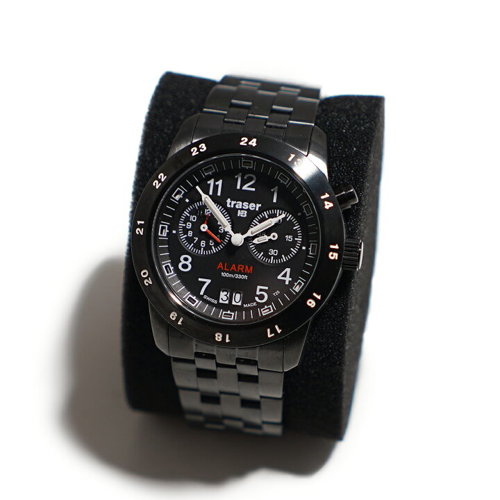 楽天市場】トレーサー Traser BIG DATE ALARM WATCH WITH BLACK PVD 
