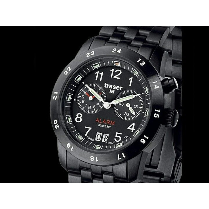 楽天市場】トレーサー Traser BIG DATE ALARM WATCH WITH BLACK PVD
