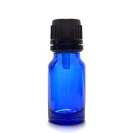 アロマ遮光瓶 10mL コバルト【セキュリティーキャップ黒 ドロッパー付き】