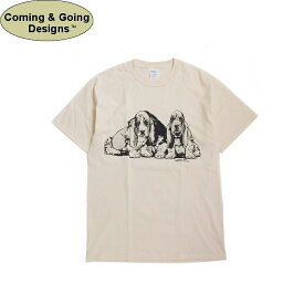 カミング&ゴーイング デザイン COMING & GOING DESIGNS半袖Tシャツ 犬プリント バセット・ハウンド パピー ナチュラル BASSET HOUND PUPPIES T-SHIRT NATURAL