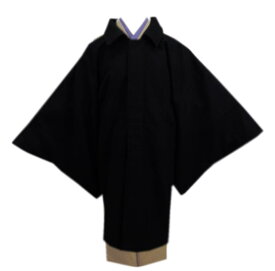 コート 和装 着物 メンズ 男性 ウール混 角袖 黒色 M L LL 冬用 無地 男物 紳士用 大きいサイズ 2L
