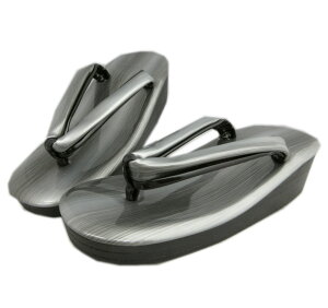 草履 ぞうり 厚底ヒール シルバーグレー(黒) 縞ライン入 LL 25cm 3L 26cm 大きいサイズ 2色使い鼻緒 こっぽり風 振袖 成人式 卒業式 袴 着物 訪問着 ゾウリ 女性用 レディース 振袖用 はかま ハ