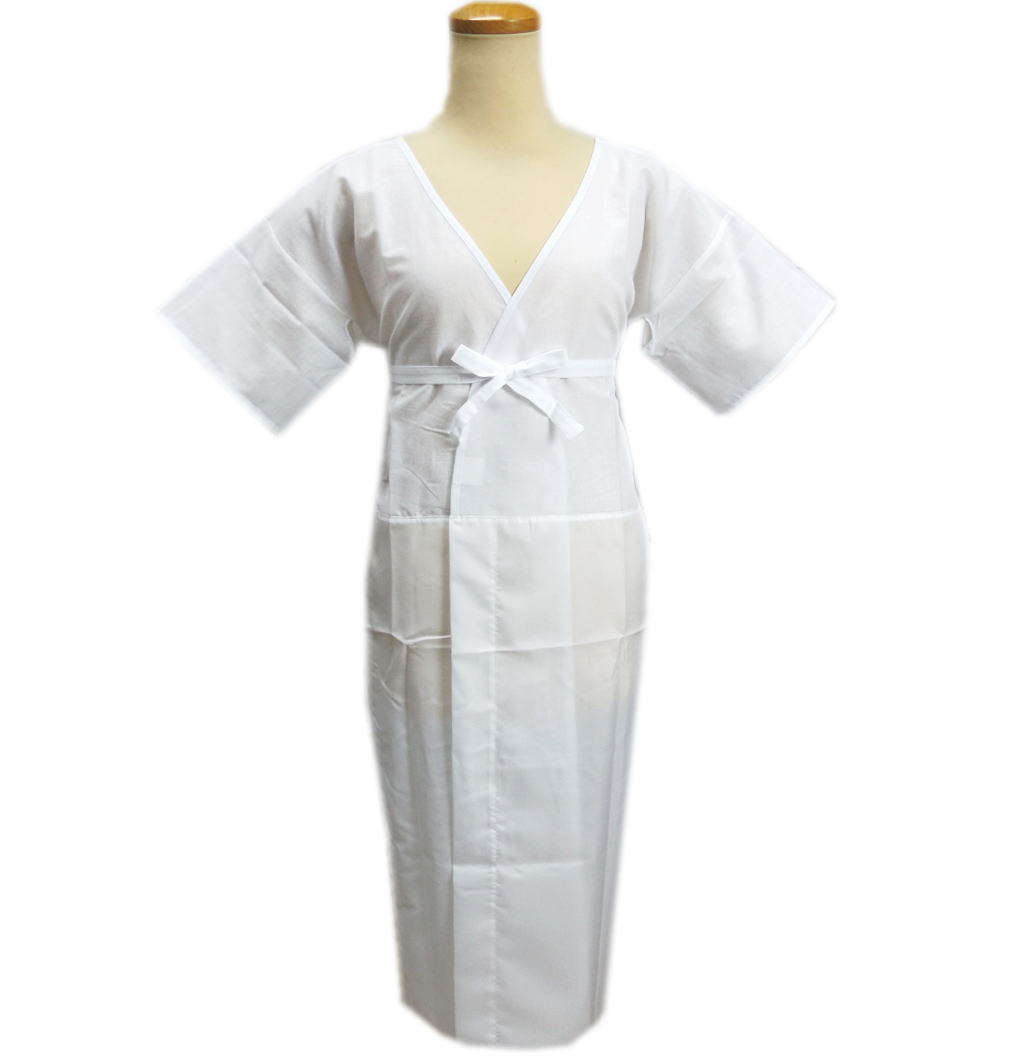 肌着と裾除けがひとつになったワンピースタイプの肌着。花嫁衣裳時用の衿ぐりの広く深いタイプ。腹部の重なりがなく、スッキリと着物向きのシルエットに。 花嫁用 肌着 ワンピース スリップ Ｓ Ｍ Ｌ ＬＬ 3Ｌ 白色 日本製 婚礼用 和装 着物 下着 打掛 白無垢 女性用 レディース