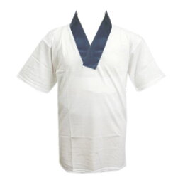半襦袢 半じゅばん Tシャツ メンズ 男性 白色地グレー衿 M L LL 日本製 洗える 和装 着物 きもの 下着 男物 大きいサイズ 2L 高級天竺綿生地使用