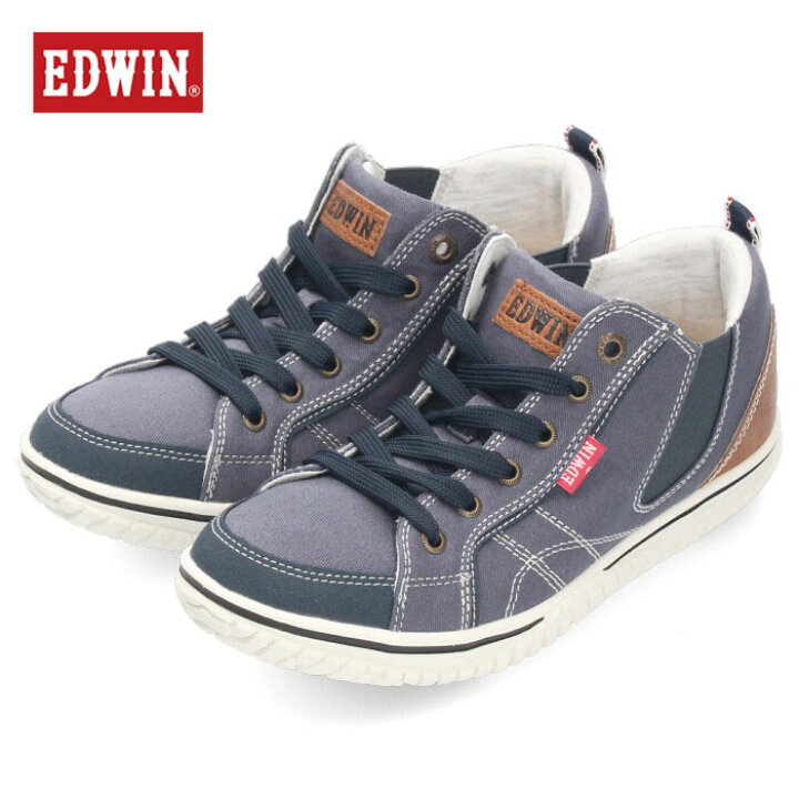 楽天市場 Edwin エドウィン 靴 レディース スニーカー ハイカット ミドルカット Edw 4549 ブルー カジュアルシューズ 軽量 Parade ワシントン靴店
