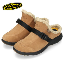 【楽天SS限定！5％オフCP】KEEN サンダル キーン レディース 冬用サンダル サボサンダル ボアサンダル 軽い キャンプ 本革 1026803 ブラウン レザー スエード ボア スリッポン 軽量 靴 シューズ セール