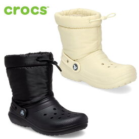 【20日はクーポンで5%オフ】クロックス キッズ 冬 crocs ブーツ 長靴 クラシック ラインド ネオ パフ LINED NEO PUF 207940 黒 ブラック ボーン 子供靴 セール