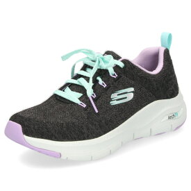 スケッチャーズ スニーカー レディース アーチフィット 黒 ブラック 靴 シューズ ローカット SKECHERS ARCH FIT COMFY WAVE 149414-BKLV セール