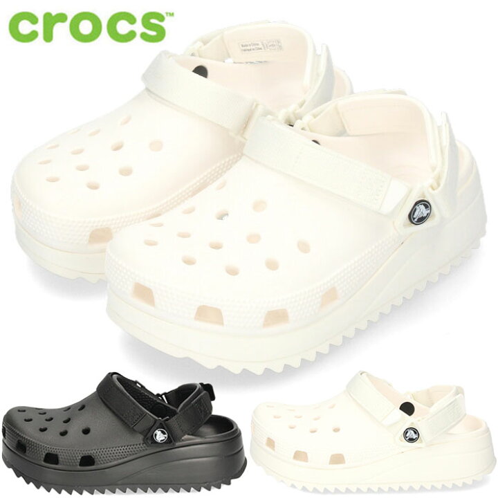 楽天市場 Crocs クロックス サンダル レディース メンズ クラシックハイカークロッグ 6772 060 白 黒 厚底 ダブルストラップ バックストラップ ホワイト ブラック Parade ワシントン靴店