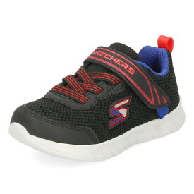 スケッチャーズ スニーカー キッズ 男の子 子供 靴 軽い ベルクロ ベビー 黒 SKECHERS 407305N-BKRB COMFY FLEX-MINI TRAINERS ブラック レッド セール