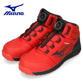 【楽天SS限定！5％オフCP】安全靴 ミズノ ハイカット メンズ シューズ MIZUNO オールマイティ LSII 73M BOA F1GA2203 レッド グレー ブラック ワーキングシューズ 3E