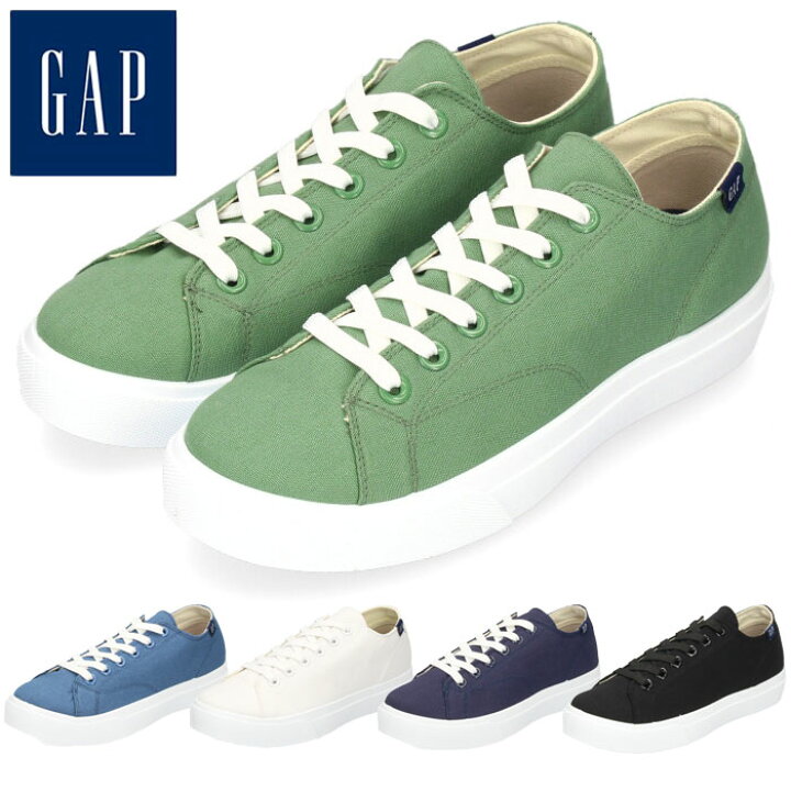 楽天市場 Gap ギャップ スニーカー レディース メンズ Gpu121 白 黒 ホワイト ブラック ネイビー ブルー グリーン ローカット キャンバス カジュアル Parade ワシントン靴店