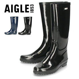 【楽天SS限定！5％オフCP】エーグル レディース レインブーツ 長靴 AIGLE 滑らない ブラック 黒 ラバーブーツ 防水 光沢 ノワール エリオサ ZZFS056 00 ELIOSA NOIR A