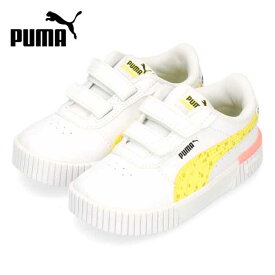 プーマ スニーカー ベビー PUMA 子供靴 ホワイト ローカット ベルクロ キャリーナ 2.0 スポンジ・ボブ V インファント 393905 01